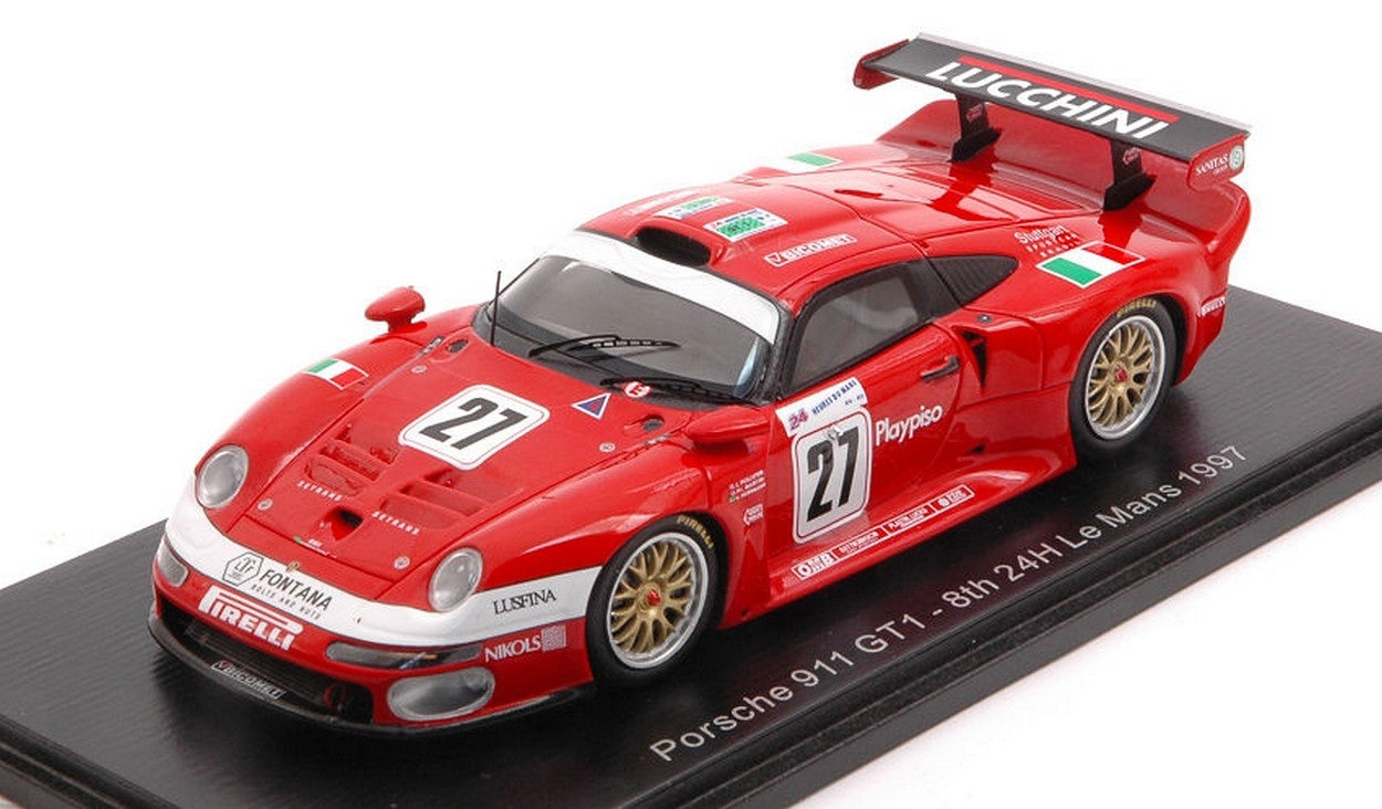 SCALE MODEL COMPATIBLE WITH PORSCHE 911 GT1 N.27 8th LM1997 PESCATORI-MARTINI-HERRMANN 1:43 SPARK MODEL S5604