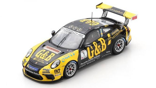 MODELLINO IN SCALA COMPATIBILE CON PORSCHE 911 GT3 CUP N.1 CARRERA CUP SCANDINAVIA CHAMPION 2021 L.SUNDAHL SPARK MODEL S8509