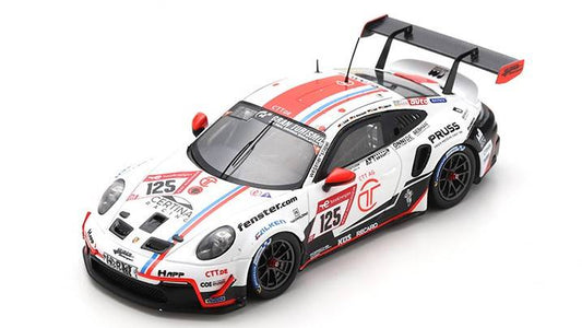 MODELLINO IN SCALA COMPATIBILE CON PORSCHE 911 GT3 CUP N.125 24 H NURBURGRING 2022 SCHELL-AUST-BOLLRATH SPARK MODEL SG855