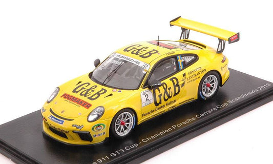 SCALE MODEL COMPATIBLE WITH PORSCHE 911 GT3 CUP N.2 CARRERA CUP SCANDINAVIA 2018 L.SUNDAHL 1:43 SPARK MODEL S8501