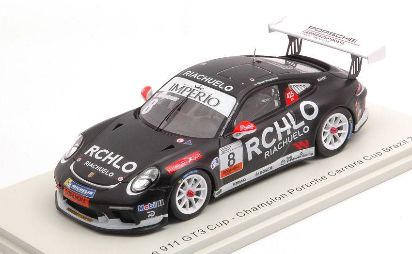 SCALE MODEL COMPATIBLE WITH PORSCHE 911 GT3 CUP N.8 CARRERA CUP BRAZIL 2018 W.NEUGEBAUER 1:43 SPARK MODEL S8502