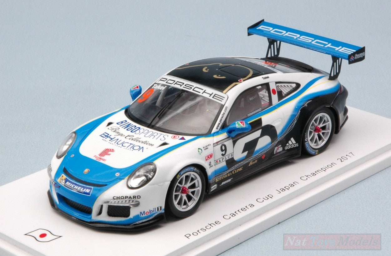 SCALE MODEL COMPATIBLE WITH PORSCHE 911 GT3 CUP N.9 JAPAN CHAMPION 2017 SHINJI TAKEI 1:43 SPARK MODEL SJ057