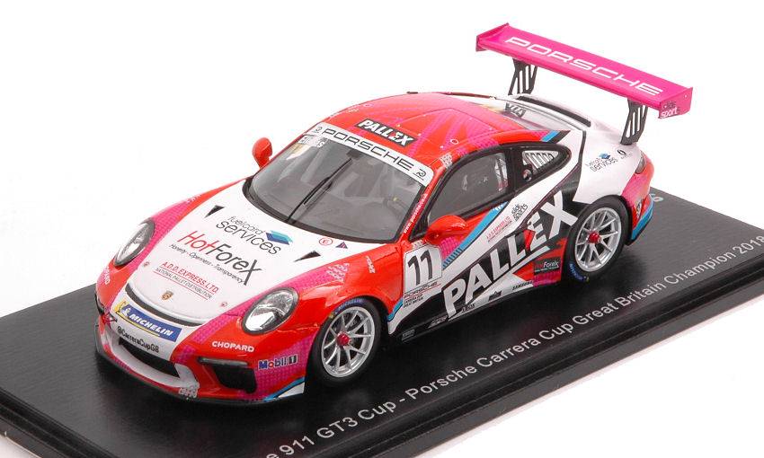 SCALE MODEL COMPATIBLE WITH PORSCHE 911 GT3 N.11 CARRERA CUP GREAT BRITAIN CHAMP.2018 T.ELINAS 1:43 SPARK MODEL UK004