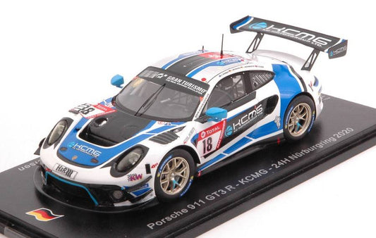 MODELLINO IN SCALA COMPATIBILE CON PORSCHE 911 GT3 N.18 24 H NURBURGRING 2020 BAMBER-BERNHARD-OLSEN-BERG. 1:43 SPARK MODEL SG692