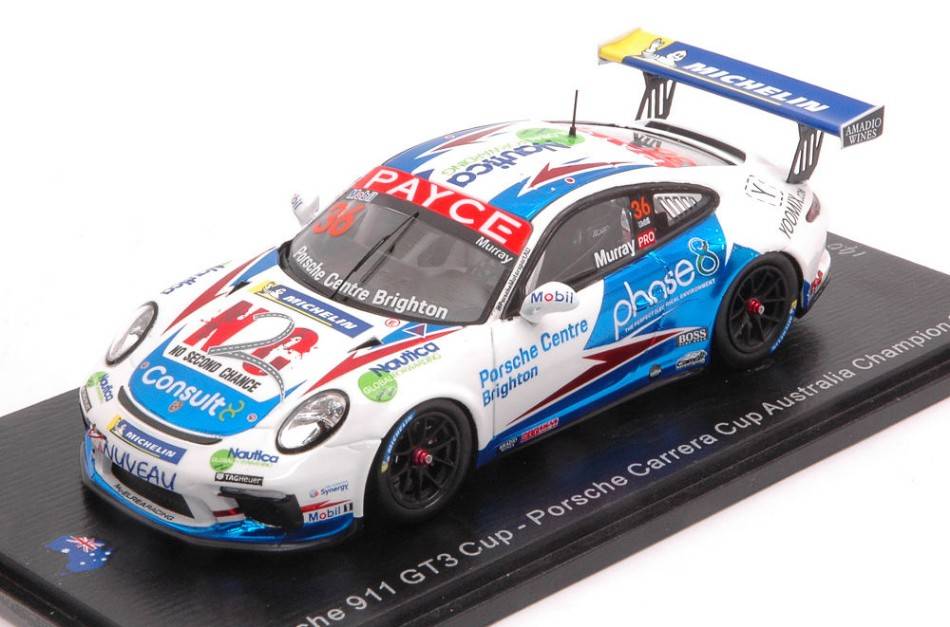 MODELE REDUIT COMPATIBLE AVEC PORSCHE 911 GT3 N.36 CUP AUSTRALIA CHAMPION 2020 COOPER MURRAY 1:43 SPARK MODEL AS058