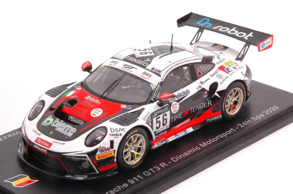 MODELLINO IN SCALA COMPATIBILE CON PORSCHE 911 GT3 N.56 24 H SPA 2020 RIZZOLI-PEDERSEN-SBIRRAZZUOLI-DE L. 1:43 SPARK MODEL SB406