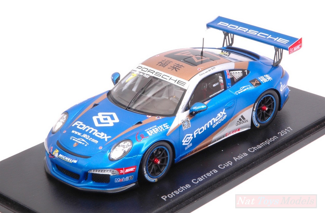 SCALE MODEL COMPATIBLE WITH PORSCHE 911 GT3 N.7 CHAMPION CARRERA CUP ASIA 2017 C.VAN D.DRIFT 1:43 SPARK MODEL SA151