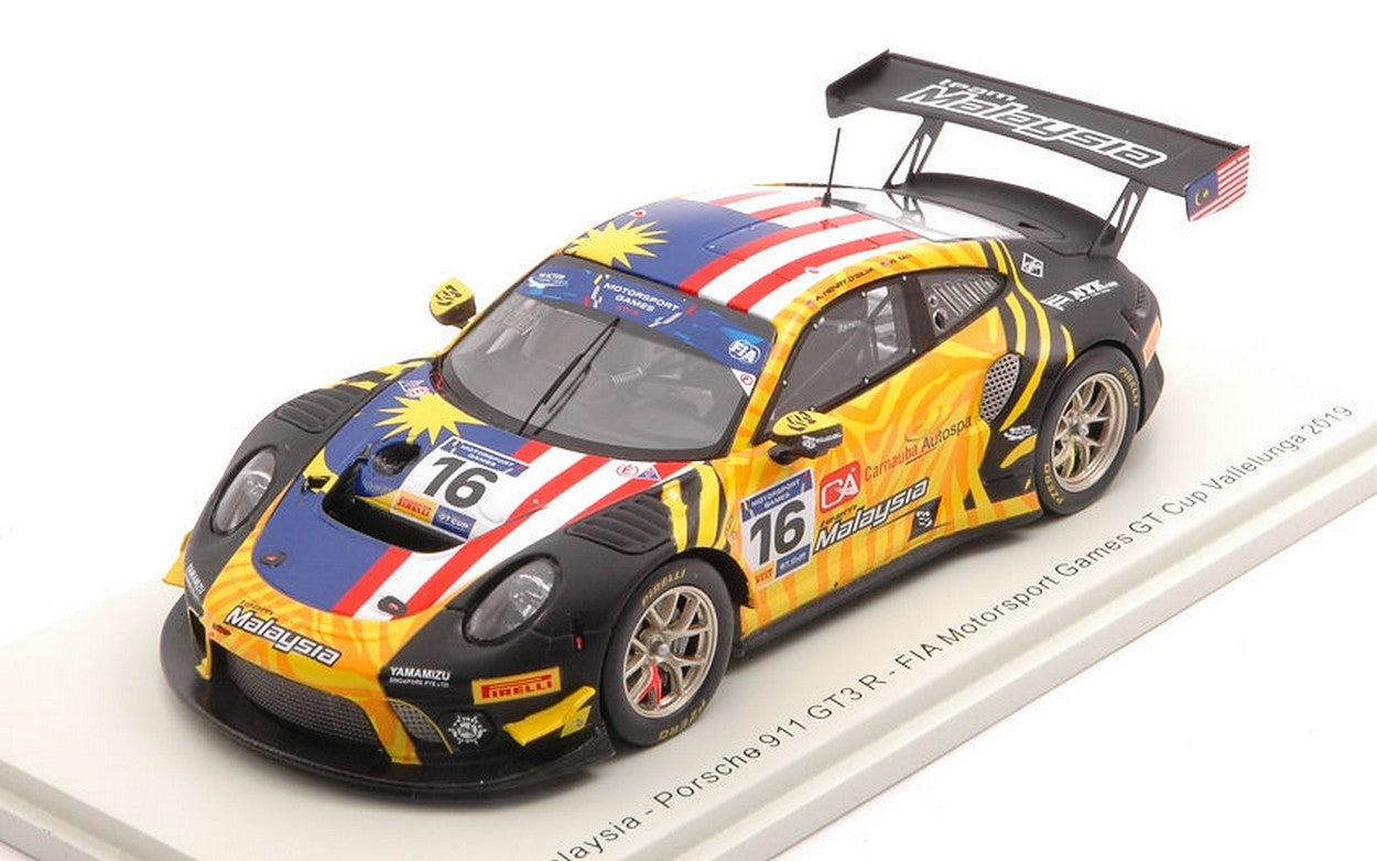 MODELE REDUIT COMPATIBLE AVEC PORSCHE 911 GT3 R N.16 FIA GT VALLELUNGA 2019 A.D'SILVA-W.TAN 1:43 SPARK MODEL S6316