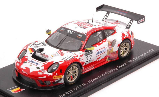 MODELLINO IN SCALA COMPATIBILE CON PORSCHE 911 GT3 R N.22 8th 24 H SPA 2020 BERGMEISTER-MAKOWIECKI-OLSEN 1:43 SPARK MODEL SB376