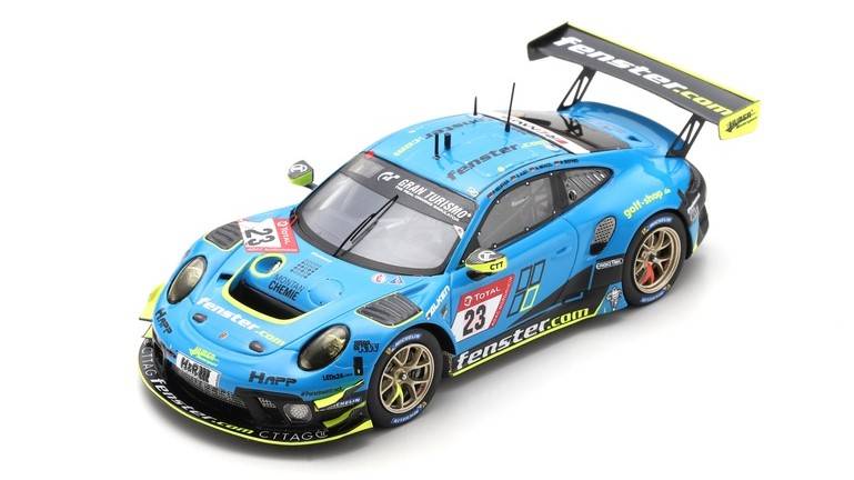 SCALE MODEL COMPATIBLE WITH PORSCHE 911 GT3 R N.23 24 H NURBURGRING 2021 NEUFFER-AUST-MENZEL-SEE 1:43 SPARK MODEL SG757