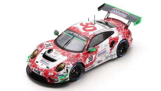 MODELLINO IN SCALA COMPATIBILE CON PORSCHE 911 GT3 R N.30 24 H NURBURGRING 2021 TANDY-BAMBER-CAMPBELL-JAMIN SPARK MODEL SG789