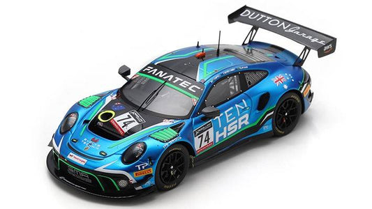 MODELLINO IN SCALA COMPATIBILE CON PORSCHE 911 GT3 R N.74 24 H SPA 2022 NASR-CAMPBELL-JAMINET 1:43 SPARK MODEL SB513