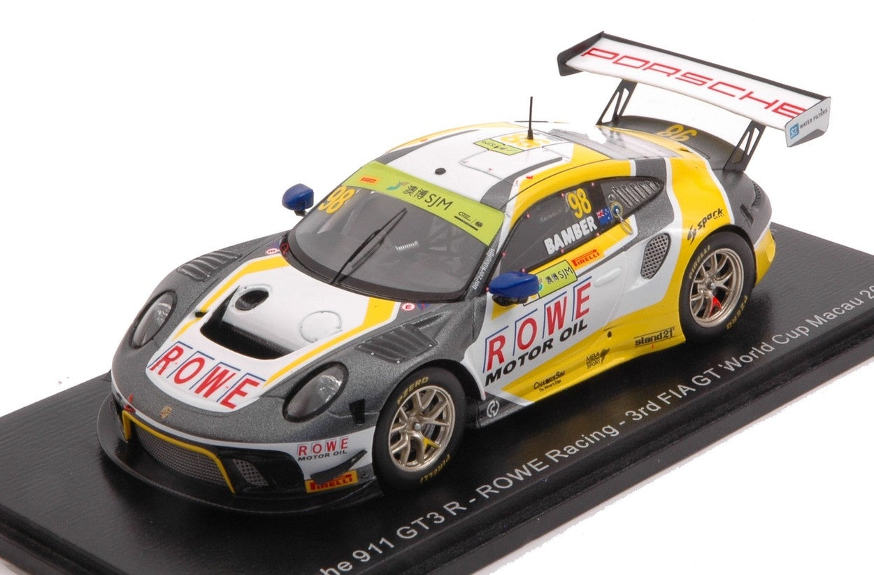 SCALE MODEL COMPATIBLE WITH PORSCHE 911 GT3 R N.98 3rd FIA GT WORLD CUP MACAU 2019 E.BAMBER 1:43 SPARK MODEL SA211