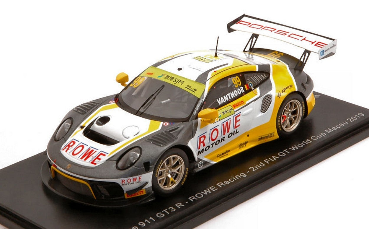 MODELLINO IN SCALA COMPATIBILE CON PORSCHE 911 GT3 R N.99 2nd FIA GT WORLD CUP MACAU 2019 L.VANTHOOR 1:43 SPARK MODEL SA210