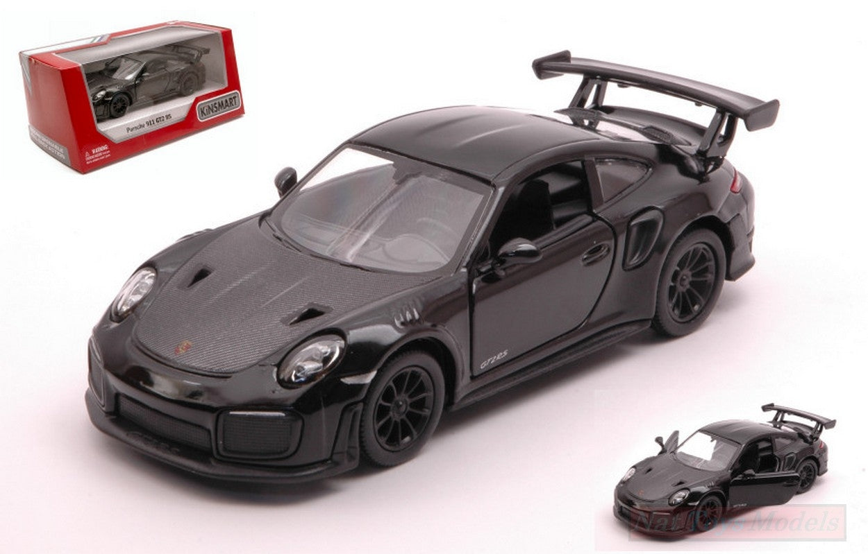 SCALE MODEL COMPATIBLE WITH PORSCHE 911 RS GT2 RS (991) BLACK 12 cm KINSMART BOX KT5408WBK