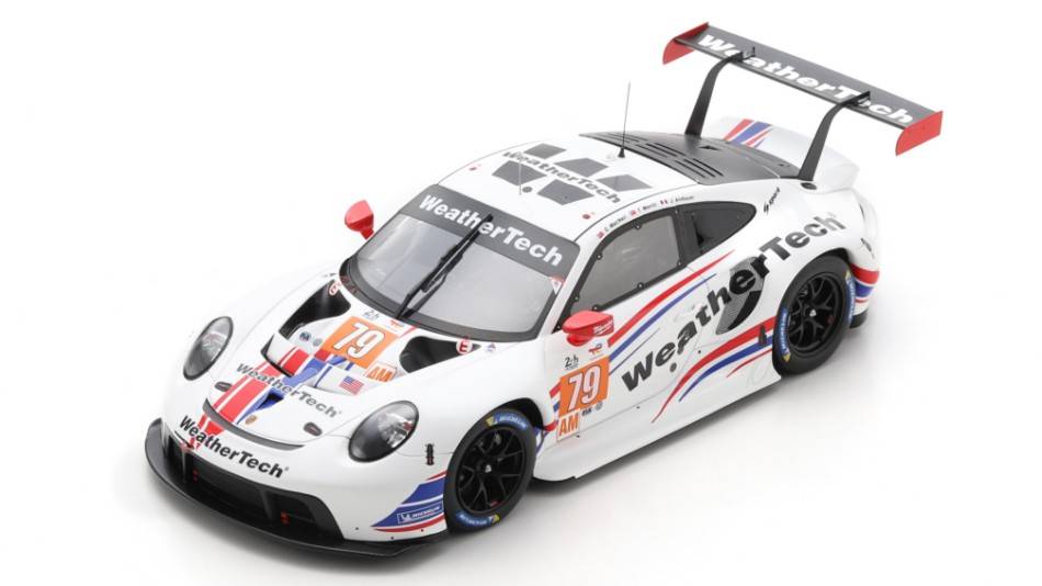 MODELLINO IN SCALA COMPATIBILE CON PORSCHE 911 RSR N.79 2nd LMGTE AM LM 2022 MACNEIL-MERRILL-ANDLAUER 1:18 SPARK MODEL 18S821