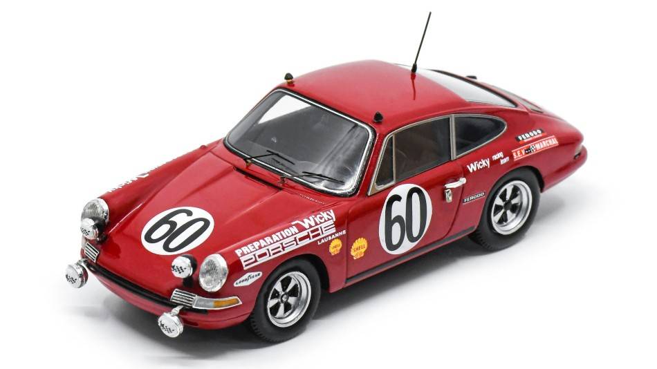 MODELLINO IN SCALA COMPATIBILE CON PORSCHE 911 T N.60 LM 1968 J.DE MORTEMART-W.MEIER 1:43 SPARK MODEL S9741