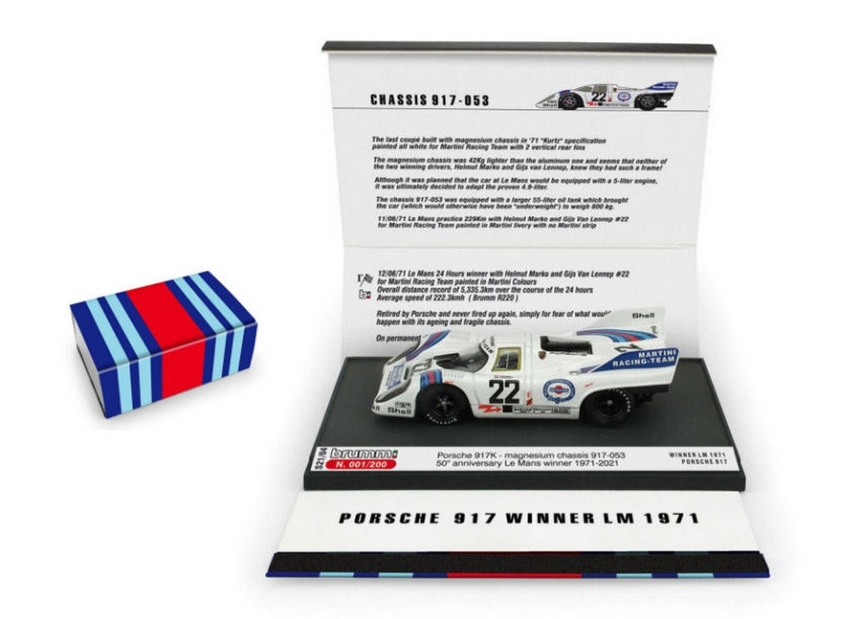 SCALE MODEL COMPATIBLE WITH PORSCHE 917K MARTINI N.22 WINNER LM 1971 MARKO-VAN LENNEP 1:43 BRUMM BMS2104