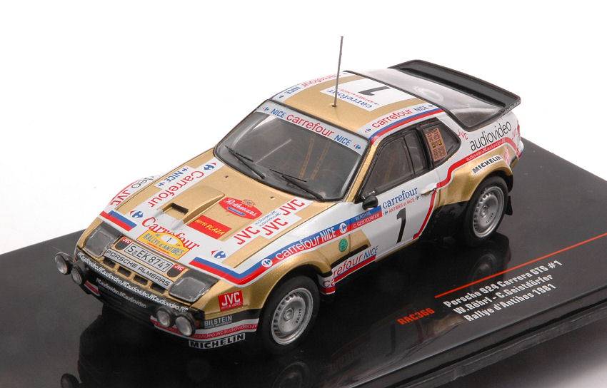 MODELLINO IN SCALA COMPATIBILE CON PORSCHE 924 CARRERA GTS N.1 RALLY ANTIBES 1981 ROHRL/GEISTDORFER 1:43 IXO MODEL RAC366LQ