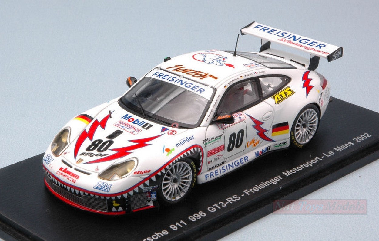 SCALE MODEL COMPATIBLE WITH PORSCHE 991 996 GT3-RS N.80 DNF LM 2002 DUMAS-MAASSEN-BERGMEISTER 1:43 SPARK MODEL S5515