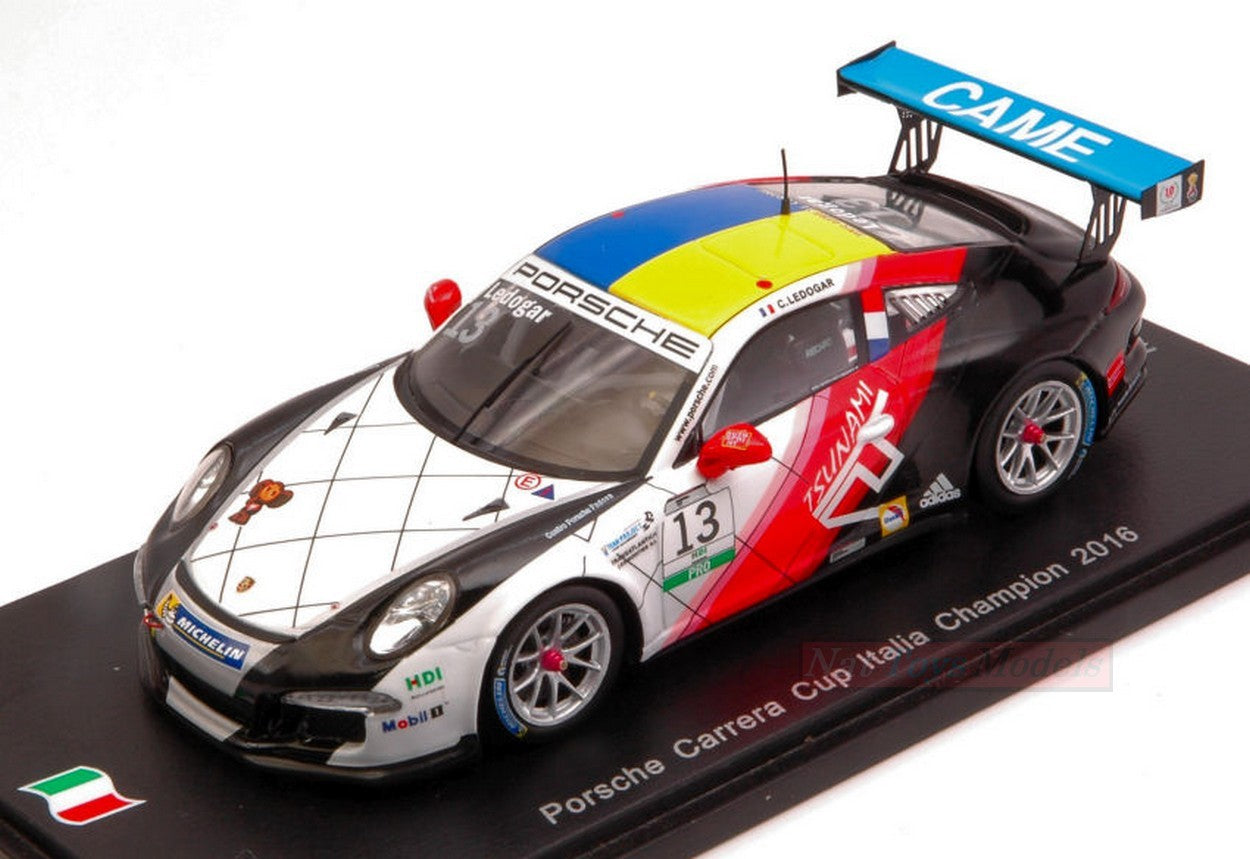 SCALE MODEL COMPATIBLE WITH PORSCHE 991 GT3 R N.13 PCC ITALIA CHAMPION 2016 C.LEDOGAR LIM.300 1:43 SPARK MODEL SI005