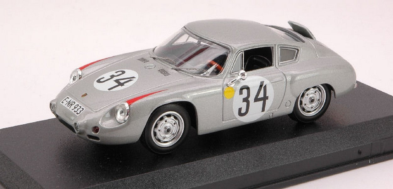 MODELLINO IN SCALA COMPATIBILE CON PORSCHE ABARTH N.34 7th LM 1962 E.BARTH-H.HERRMANN 1:43 BEST MODEL BT9381