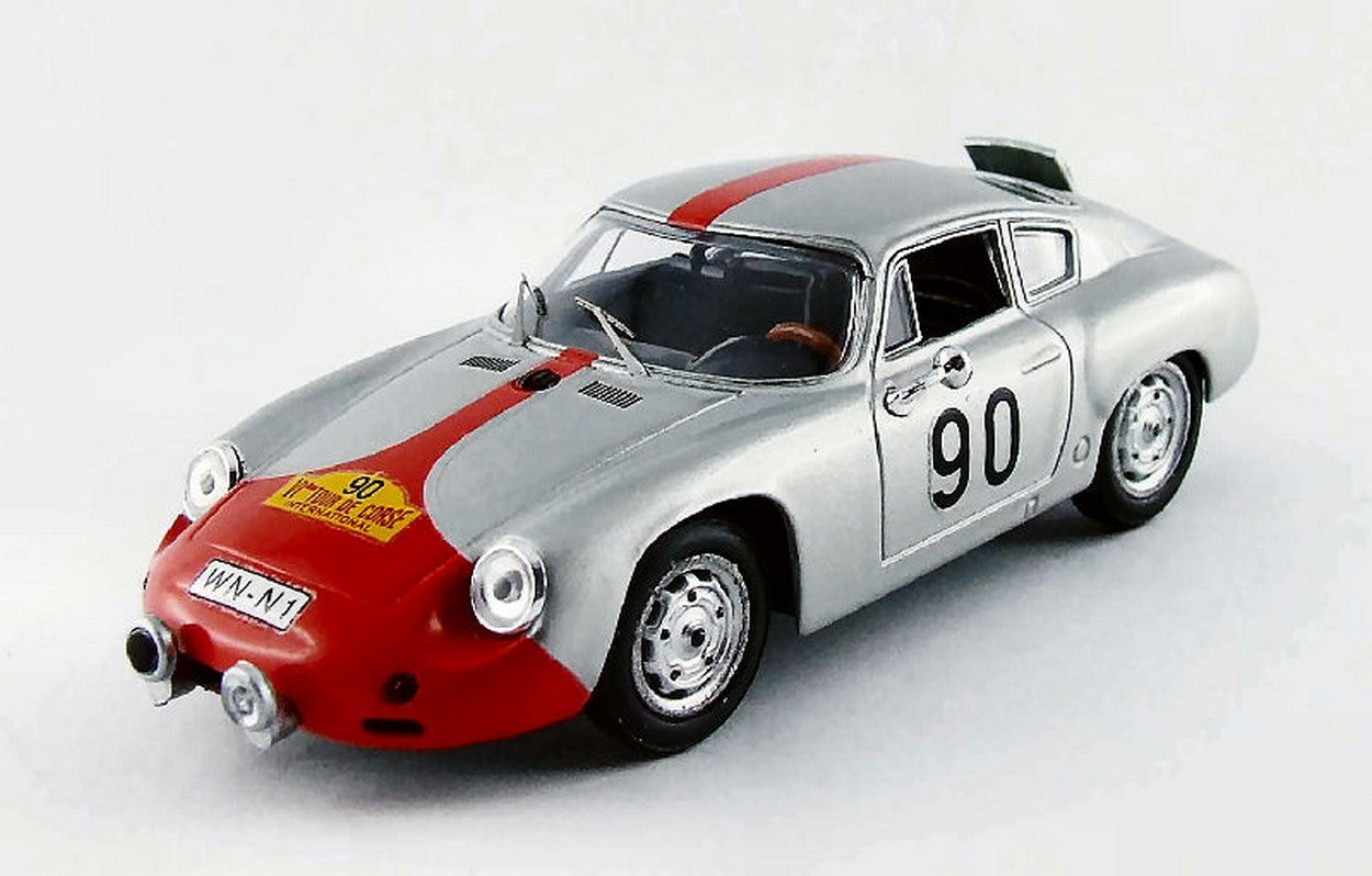 MODELLINO IN SCALA COMPATIBILE CON PORSCHE ABARTH N.90 14th TOUR DE CORSE 1961 STRAHALE-BUCHET 1:43 BEST MODEL BT9505