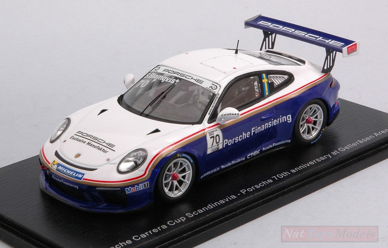 SCALE MODEL COMPATIBLE WITH PORSCHE N.70 CARRERA CUP SCANDINAVIA 2018 STIG BLOMQVIST 1:43 SPARK MODEL S4520