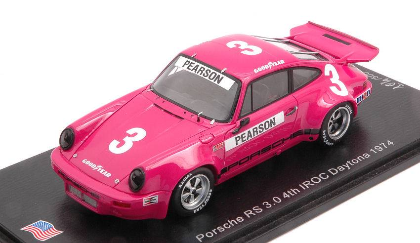 MODELE REDUIT COMPATIBLE AVEC PORSCHE RS 3.0 N.3 4ème IROC DAYTONA 1974 DAVID PEARSON 1:43 SPARK MODEL US144