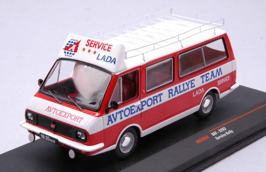 MODELLINO IN SCALA COMPATIBILE CON RAF 2203 ASSSITANCE WITH ROOF RACK AND WHEELS 1:43 IXO MODEL RAC395