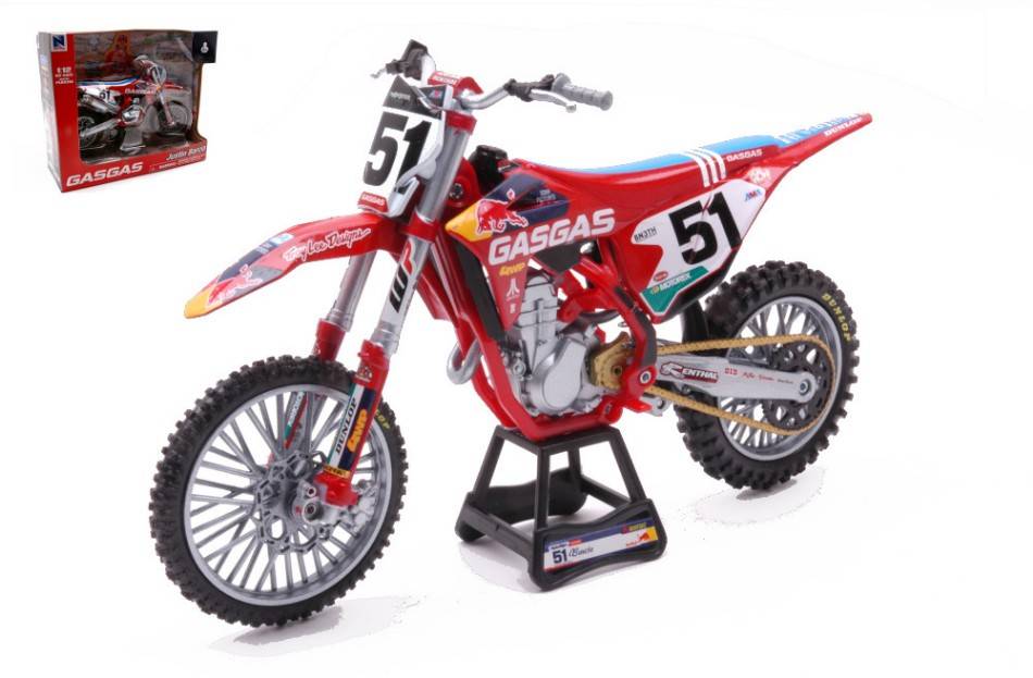 SCALE MODEL COMPATIBLE WITH RED BULL GASGAS MC450F N.51 JUSTIN BARCIA 1:12 NEW RAY NY58303