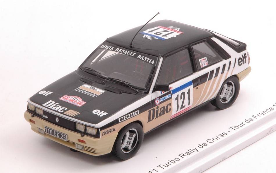 MODELLINO IN SCALA COMPATIBILE CON RENAULT 11 TURBO N.121 TDC RALLY FRANCE 1984 J.P.DERIU-J.MARIANI 1:43 SPARK MODEL S5572