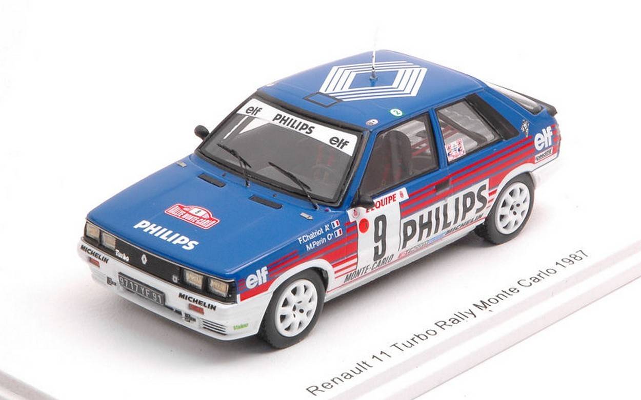 MODELE REDUIT COMPATIBLE AVEC RENAULT 11 TURBO N.8 RALLYE MONTE CARLO 1987 CHATRIOT-PERIN 1:43 SPARK MODEL S5569