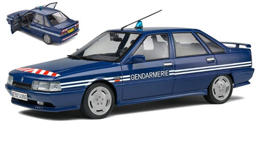 MODELE REDUIT COMPATIBLE AVEC RENAULT 21 TURBO BRI GENDARMERIE 1992 BLEU 1:18 SOLID SL1807703