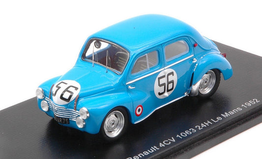 MODELE REDUIT COMPATIBLE AVEC RENAULT 4 CV N.56 LM 1952 JEVERNET-J.PAIRARD 1:43 SPARK MODEL S5223