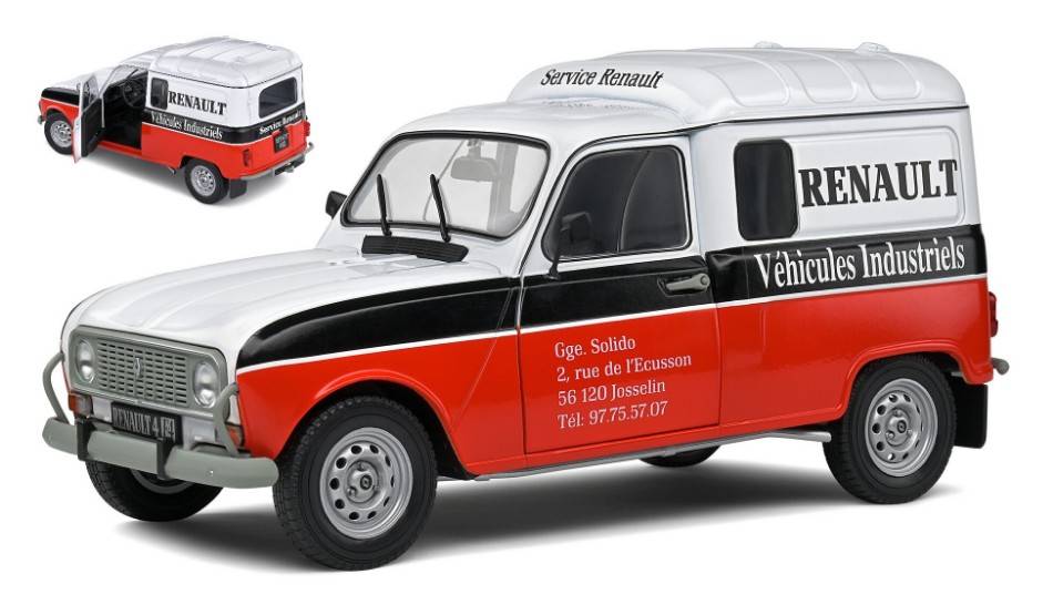 MODELE REDUIT COMPATIBLE AVEC RENAULT 4LF4 VÉHICULE INDUSTRIEL 1988 BLANC/ROUGE 1:18 SOLID SL1802206