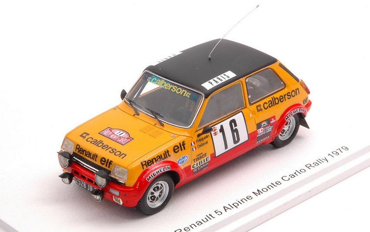 MODELLINO IN SCALA COMPATIBILE CON RENAULT 5 ALPINE N.16 MONTE CARLO 1979 G.FREQUELIN-J.DELAVAL 1:43 SPARK MODEL S6033