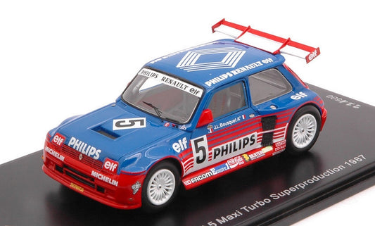 SCALE MODEL COMPATIBLE WITH RENAULT 5 MAXI TURBO SUPERPRODUCTION N.5 1987 JEAN LOUIS BOUSQUET 1:43 SPARK MODEL SF054