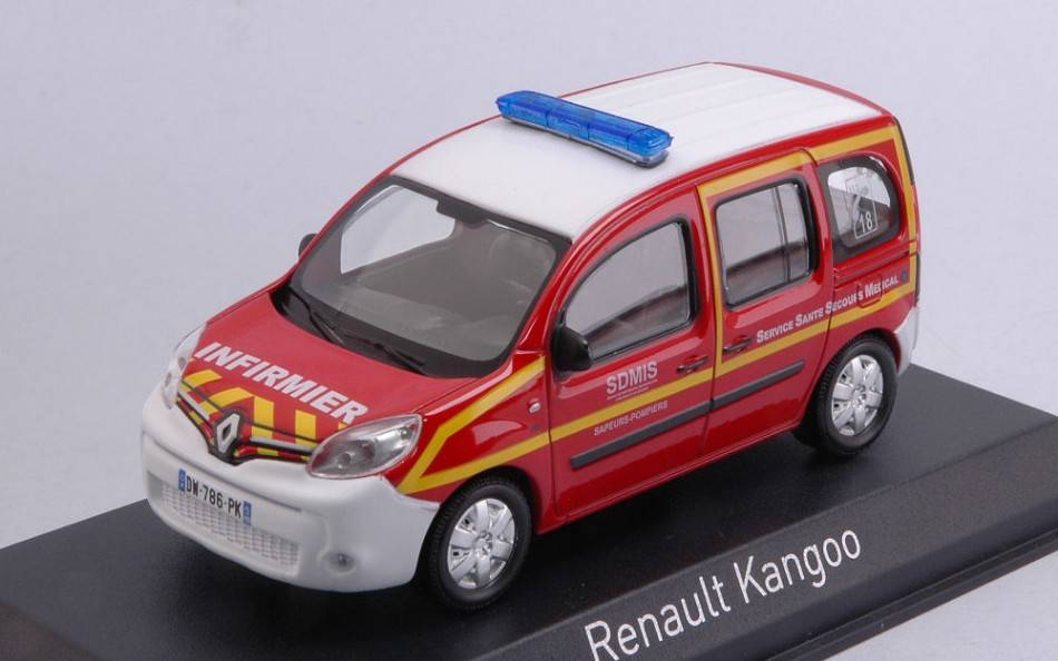 MODELLINO IN SCALA COMPATIBILE CON RENAULT KANGOO 2013 POMPIERS INFIRMIER SSSM 1:43 NOREV NV511379