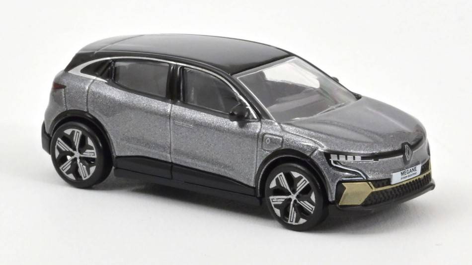 MODELLINO IN SCALA COMPATIBILE CON RENAULT MEGANE E-TECH 100% ELECTRIC 2022 SHADOW GREY & BLACK 1:64 NOREV NV310929