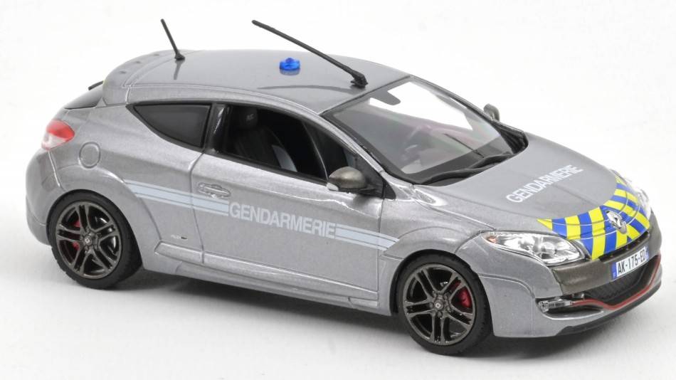 SCALE MODEL COMPATIBLE WITH RENAULT MEGANE RS 2010 "GENDARMERIE" SILVER 1:43 NOREV NV517703