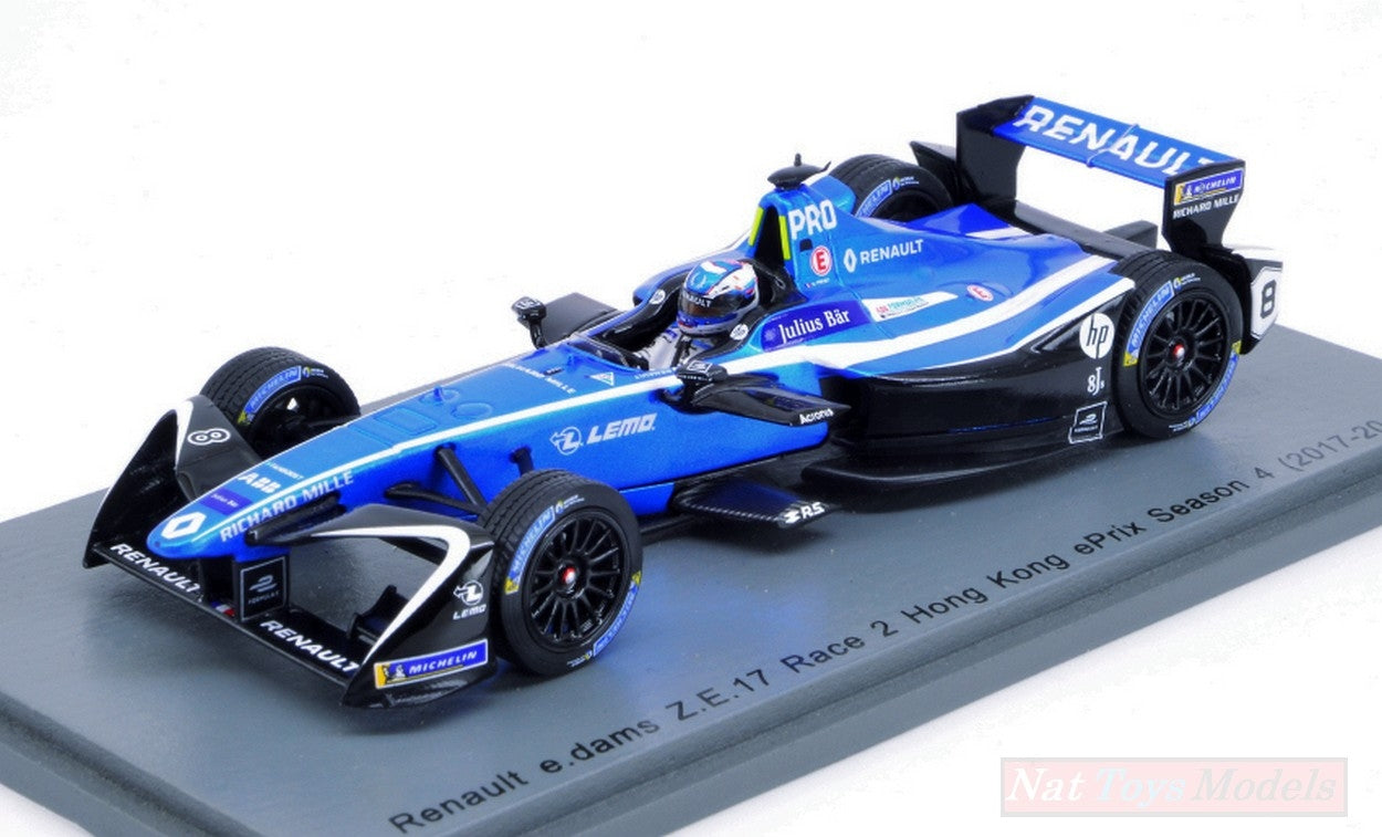 MODELLINO IN SCALA COMPATIBILE CON RENAULT N.8 Rd.2 HONG KONG FORMULA E SEASON 4 (2017-2018) N.PROST 1:43 SPARK MODEL S5927