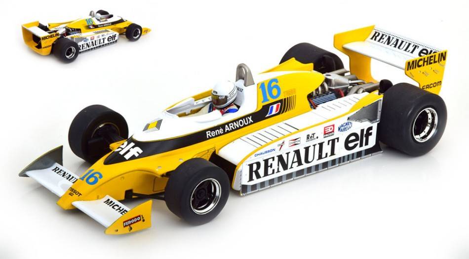 MODELLINO IN SCALA COMPATIBILE CON RENAULT RS10 N.16 BRITAIN GP 1979 R.ARNOUX 1:18 MODELCARGROUP MCG18617