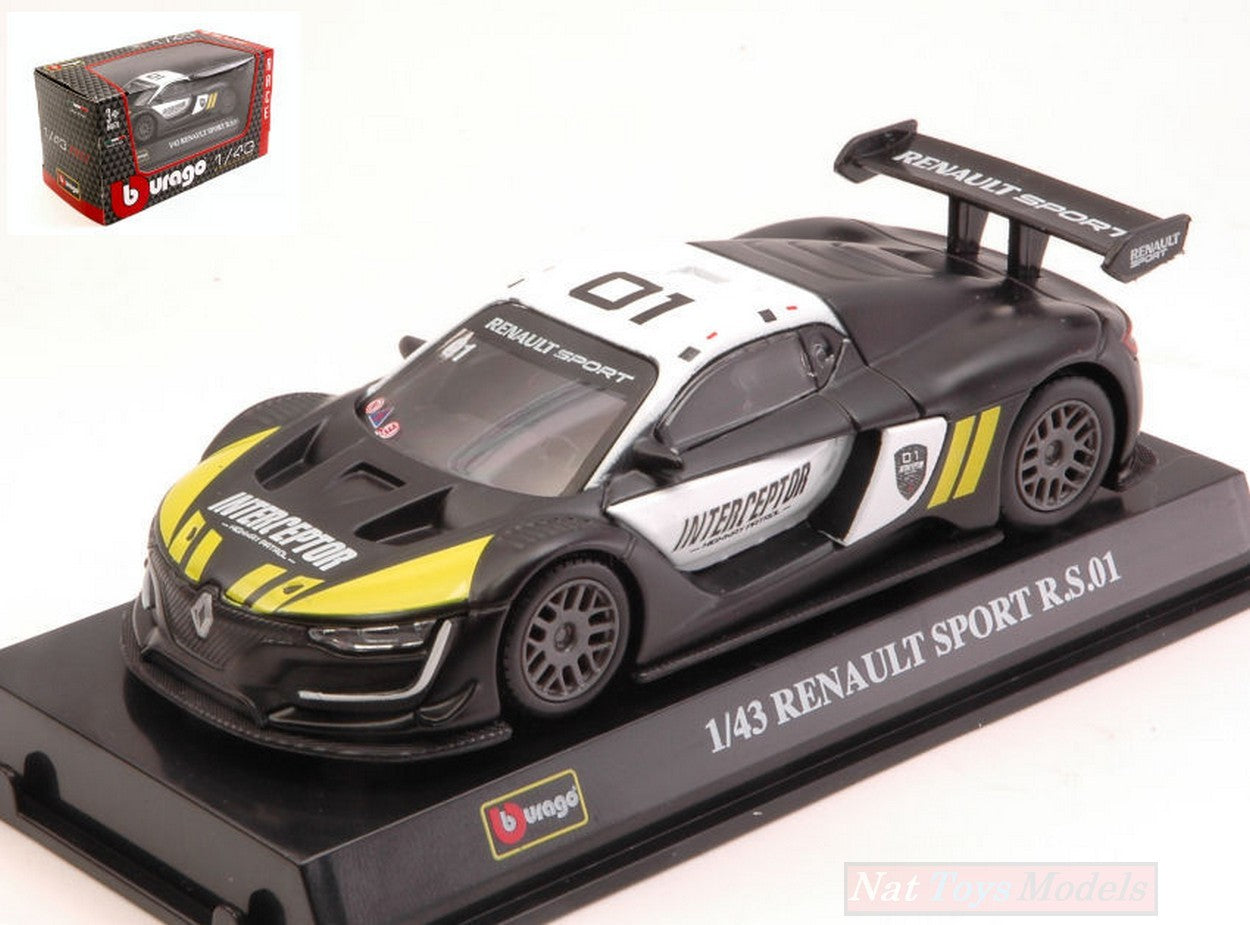 SCALE MODEL COMPATIBLE WITH RENAULT SPORT RS 01 INTERCEPTOR BLACK 1:43 BURAGO BU38021Z