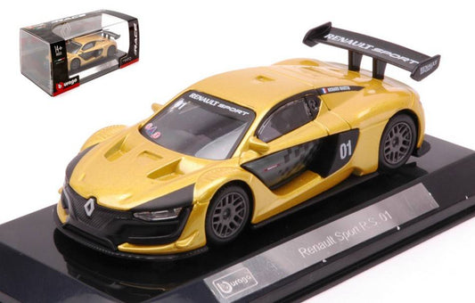 MODELLINO IN SCALA COMPATIBILE CON RENAULT SPORT R.S. 01 METALLIC YELLOW 1:43 BURAGO BU38304