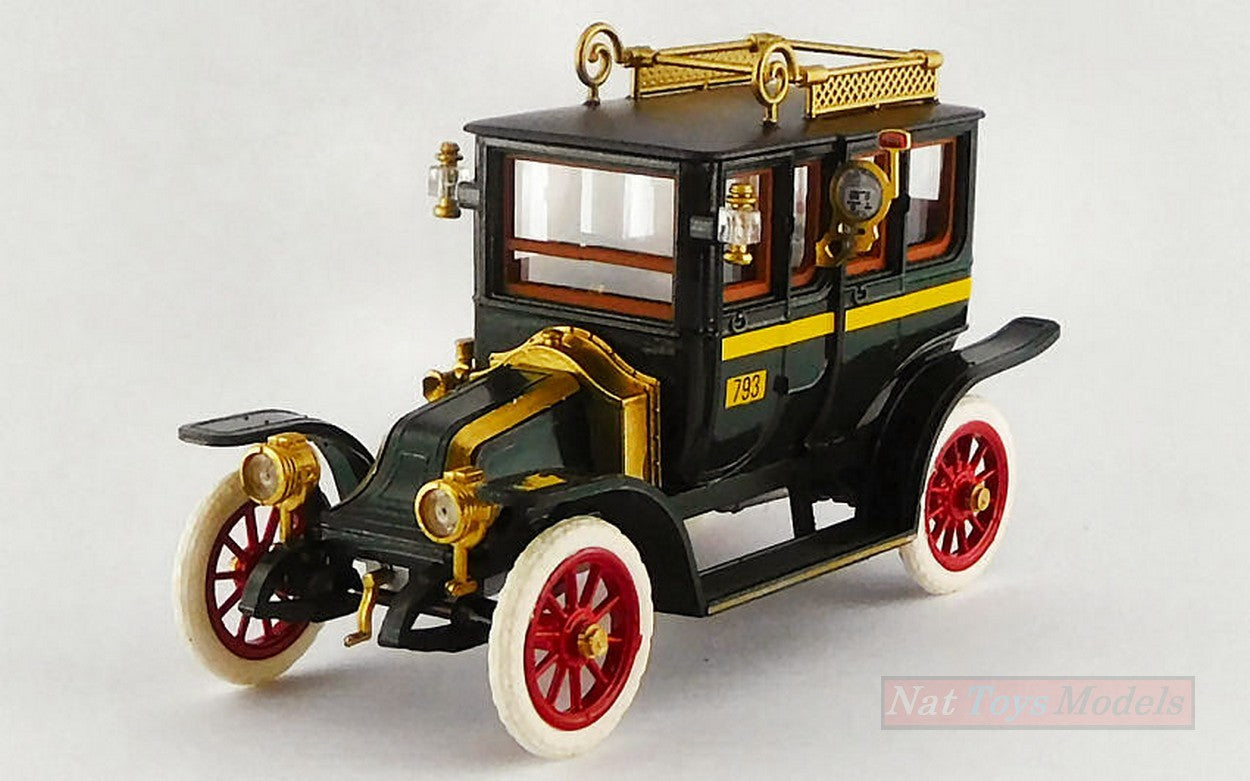 SCALE MODEL COMPATIBLE WITH RENAULT TYPE X TAXI 1907 GREEN 1:43 RIO RI4548