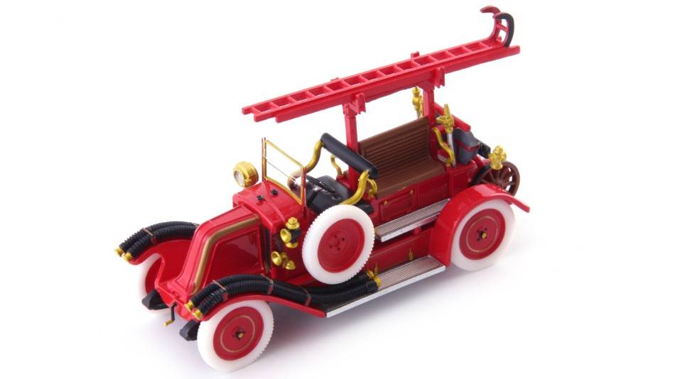 SCALE MODEL COMPATIBLE WITH RENAULT TYPE THE 1926 RED FIRE TRUCK 1:43 AUTOCULT ATC12019