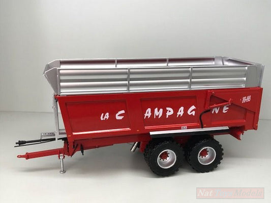 SCALE MODEL COMPATIBLE WITH TRAILER WITH TIPPING BOX LA CAMPAGNE 71-24 1:32 REPLICAGRI REPLI180