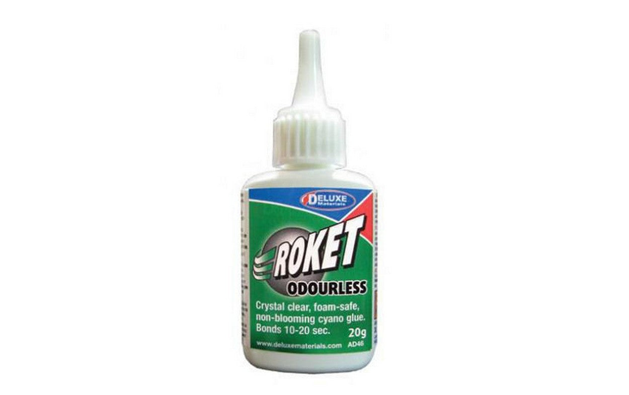 COLORI MODELLISMO ROKET ODOURLESS CYANO GLUE ANTIAPPANNANTE 20g DE LUXE MATERIALS DL-AD46