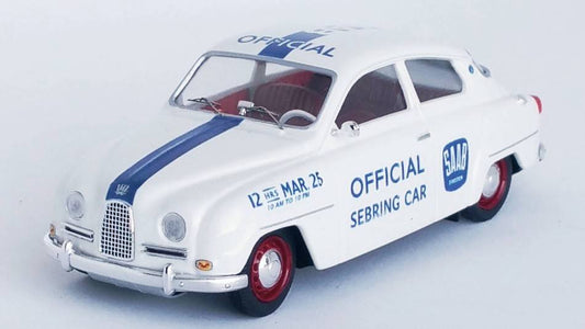 MODELE REDUIT COMPATIBLE AVEC SAAB 96 VOITURE OFFICIELLE 12H SEBRING 1961 1:43 TROFEU TFRRUS07